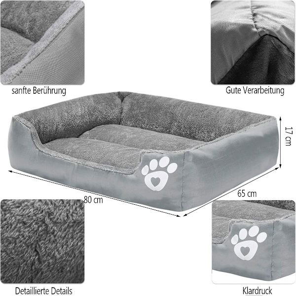 Hundeseng til små/mellemstore/store/ekstra store hunde, super blød kæledyrssofa, katteseng, KLB