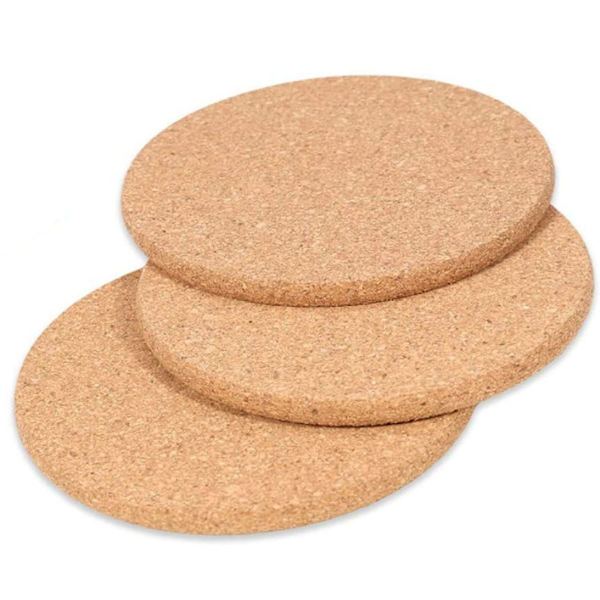Retro coasters i kork, runde, sett med 20 coasters i tre