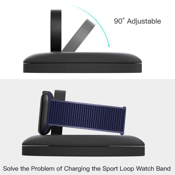 Apple Watch opladningsstation Pop-up kabelstyringsstativ Sort