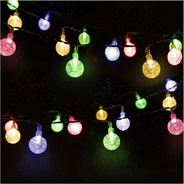 Solcelledrevne julelys, 30 LED-kulelys med 2 lysmoduser, utendørs KLB