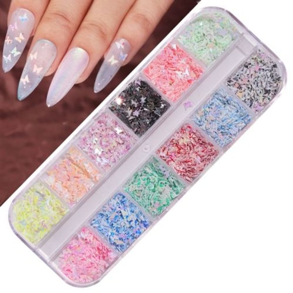 2kpl Nail Butterfly Laser Symphony Sequins-11