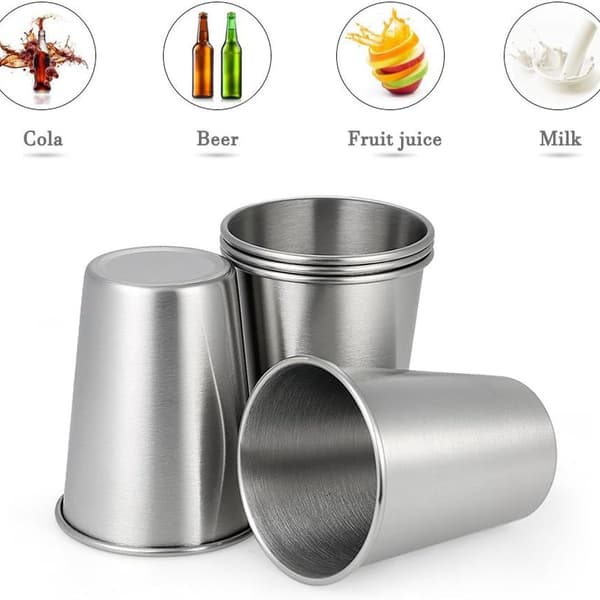 5-pack rostfria koppar, rostfri kopp, stapelbara koppar, 350 ml