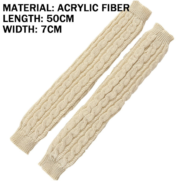 Fingerløse tommelfingerhuller Lange HandskerTwisted Strikvarer Varme Fingre Beige KLB