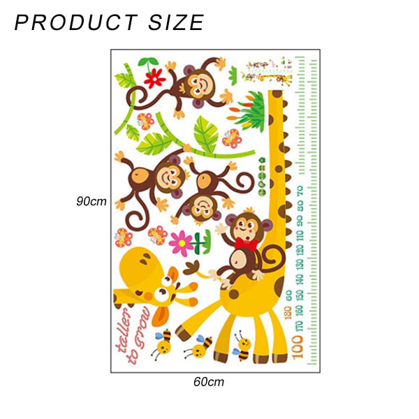 Monkey Barns höjd Väggdiagram | Skala och klistra väggklistermärken för baby KLB