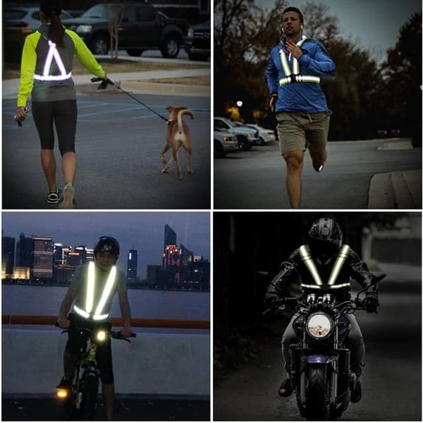 Adkwse reflexväst, reflexväst rem, reflexväst, justerbar cykel reflexväst