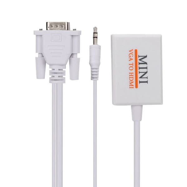VGA til HDMI-adapter med lydkonverter, USB-ladekabel KLB