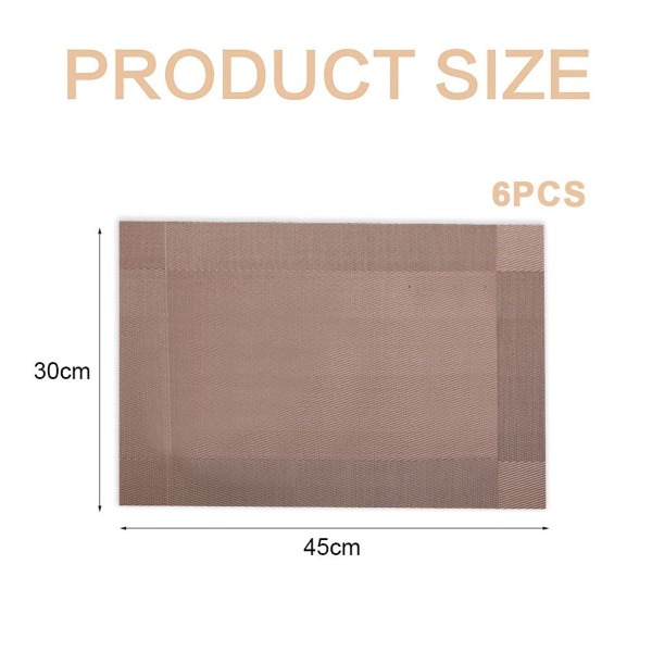 Placemats set of 6 waterproof PVC placemats KLB