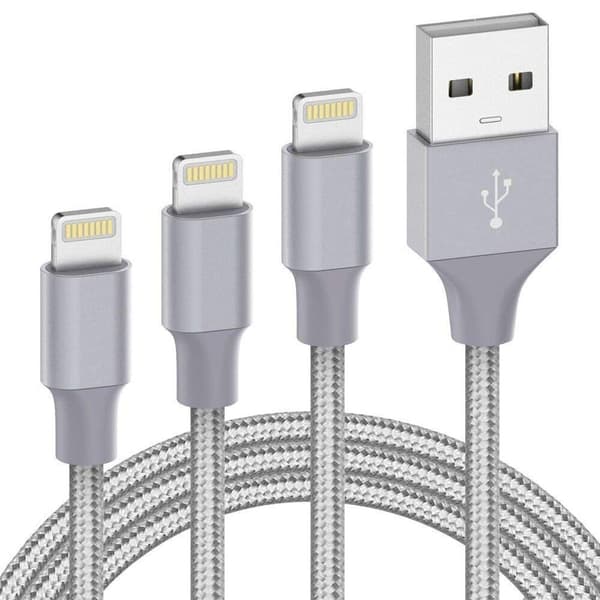 Ilikable iPhone-ladekabelsett med 3-1/2/3m nylon Lightning iPhone-kabler KLB
