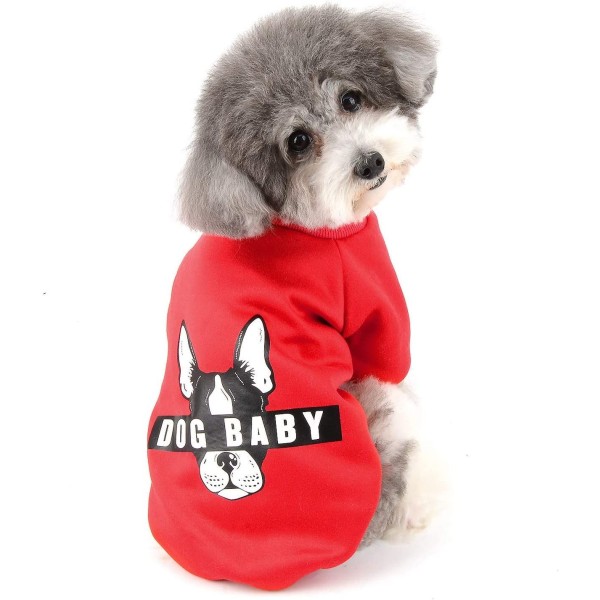 Kläder för små hundar Vinterkappa Pullover Sweatshirt Bomull Vadderad valpjacka Kostym för hund Katt Yorkshire Chihuahua(Röd M