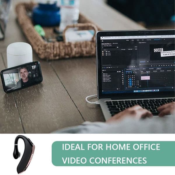 Bluetooth-øretelefoner Trådløs Monaural Business Headset Sort
