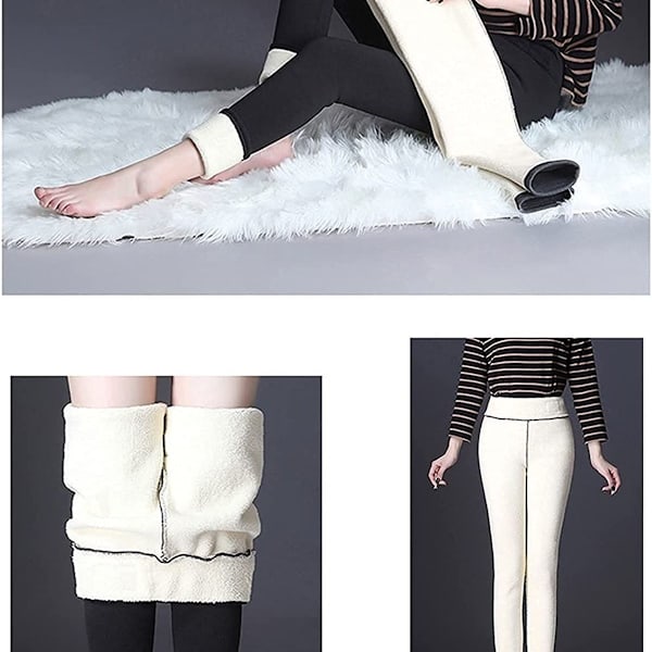Vintervarme fleeceforede polstrede leggings til kvinder