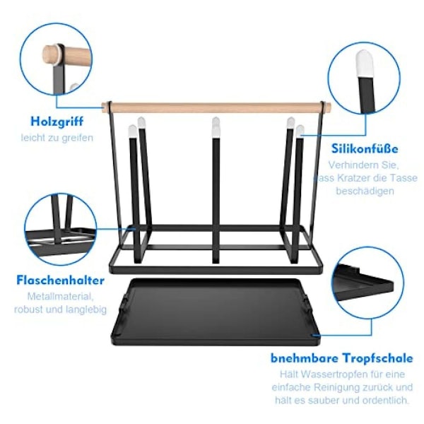 Sodastream flaskeholder, til 6 flasker, med avtagbar dryppmatte KLB