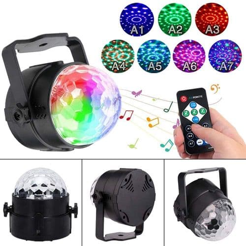 LED Disco Ball, Festlampe Disco Lys Musikkaktivert RGB Dynamisk Disco