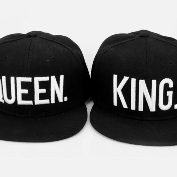 2 snapbacks caps hats cap king and queen classic black set KLB