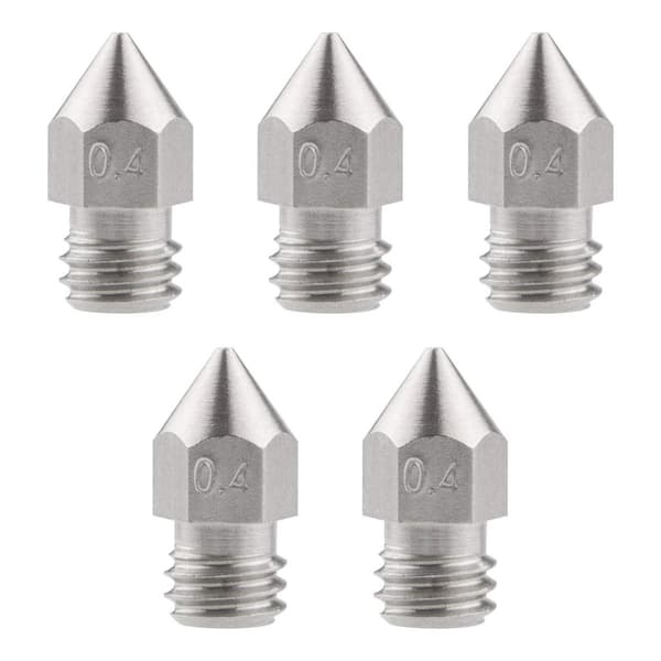 Högprecisions MK8-munstycken - set om 5 - 0,4 mm/1,75 mm - Makerbot Creality CR-10, Ender 3