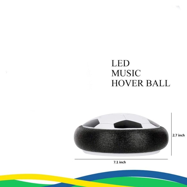Hoverball leketøy for barn 7 tommers fotball med LED-lys og musikk KLB