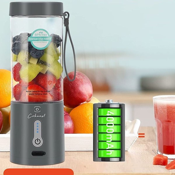Bärbar mixer för smoothies och shakes, Cokunst 530ml personlig mixer