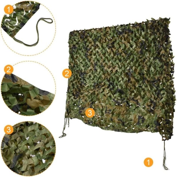 Utomhusskog kamouflagenät jakt skog kamouflage militär landskap kamouflagenät dekoration solskydd, 2X3M-Woodland KLB