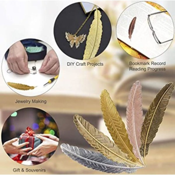 Metal Feather Bookmarks Simple Elegant and Thin Feather-shaped Bookmarks KLB