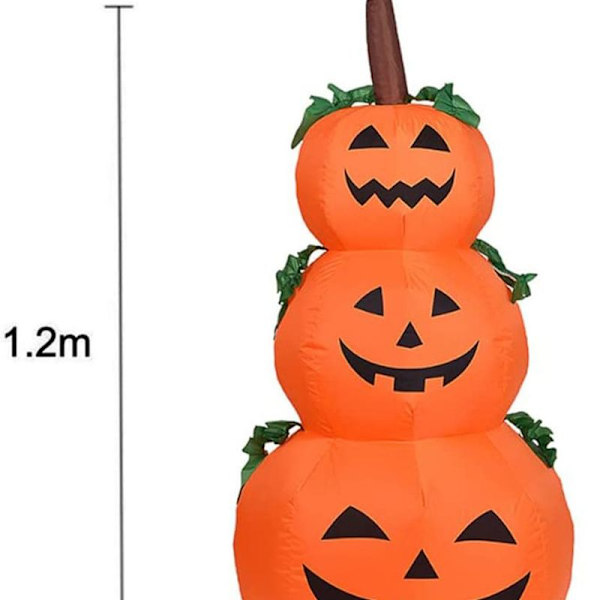 Oppblåsbar Halloween-gresskar med LED-lys