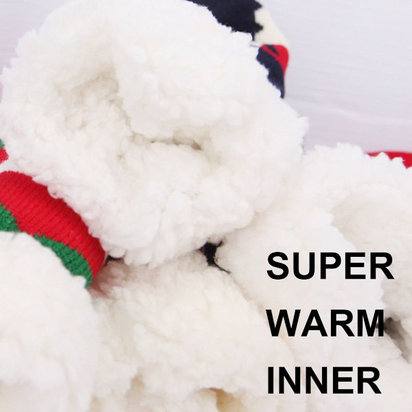 Pige Jule Slippers Strømper Skridsikre Fluffy Vinter Strømper Style 2 KLB