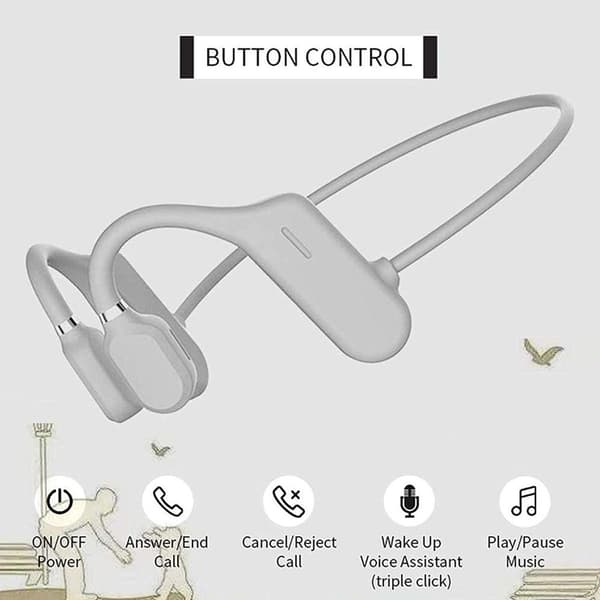 Titanium beinledning hodetelefoner, trådløs Bluetooth grå