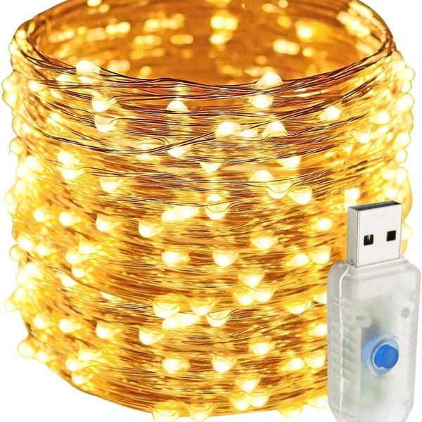 20m 200 LED-valosarja, 8 tilaa vedenpitävä USB-valosarja, lämmin valkoinen KLB