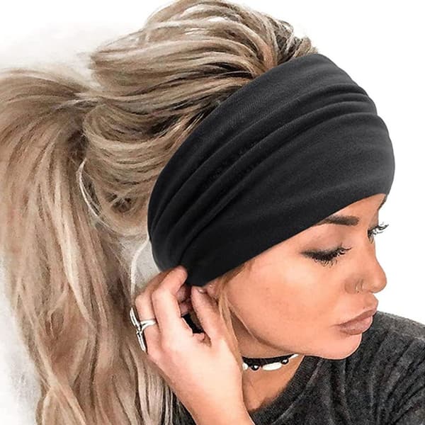 Bredt pandebånd til kvinder, boho knude hårbånd til kvinder, yoga sportshårbånd, KLB