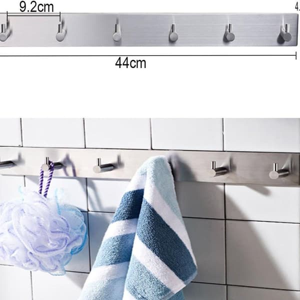 Liimakoukku pyyheteline, seinäkoukku ruostumaton teräs, hopea KLB