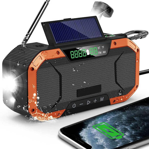 Nödradio Stänksäker Bluetooth-högtalare Bärbar