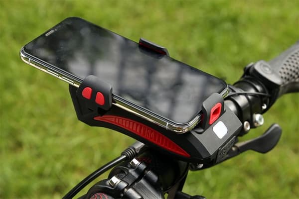 LYDQ Cykel Telefonholder 4 i 1 LED Forlygte 4000mAh