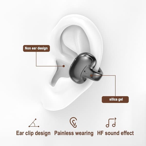 Trådløse Bluetooth-øretelefoner med luftledning i sort