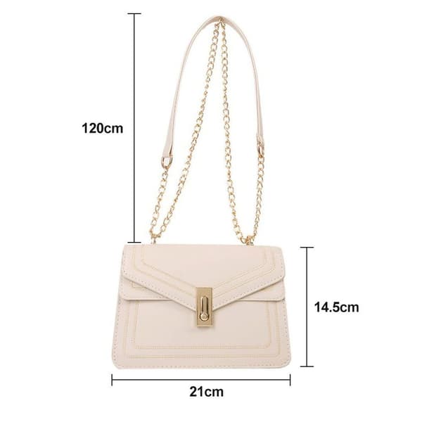 Elegant aften clutch i kunstlæder, foldbar, hvid