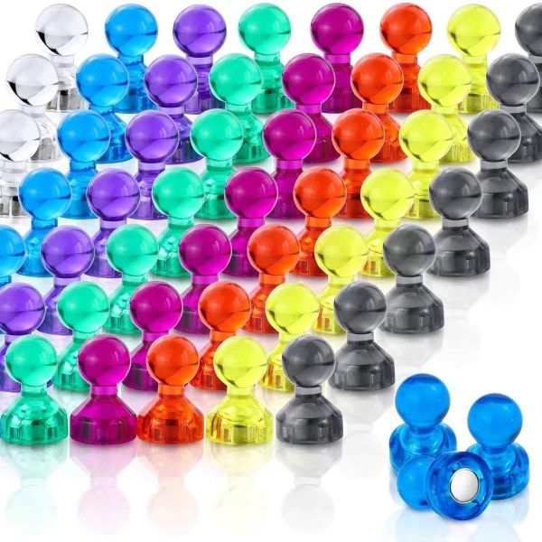 Fargerike neodymmagneter, 40 minimagnetiske negler sterke magneter push-negler KLB