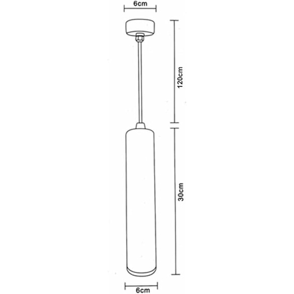 GU10 Dia 5,5CM x L 30CM Sølv Ring Moderne Sylindrisk Rør LED Takspotlight Pendellampe for Bar Disk Dekorasjon Lampe KLB