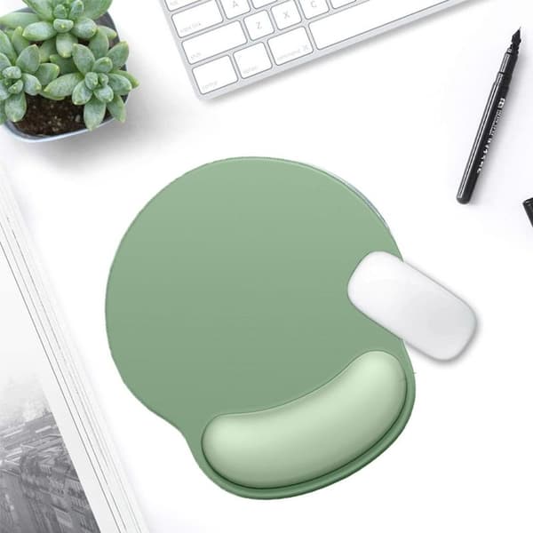 Ergonomisk musematte, silikon musematte med håndleddsbeskytter, mintgrønn