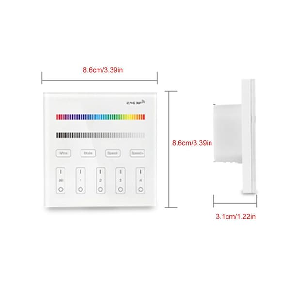 Milight 2.4G trådløs 4 zone RGB smart panel LED lys KLB