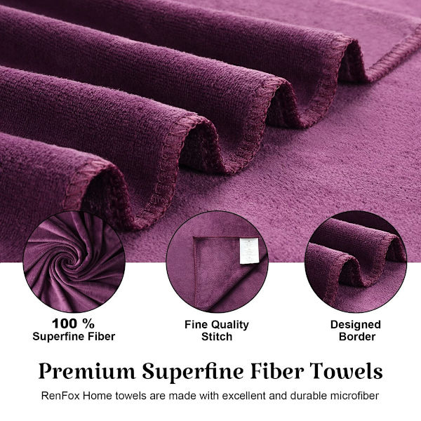 Sett med 2 badehåndklær 80x180 cm, store, superabsorberende håndklær, 8