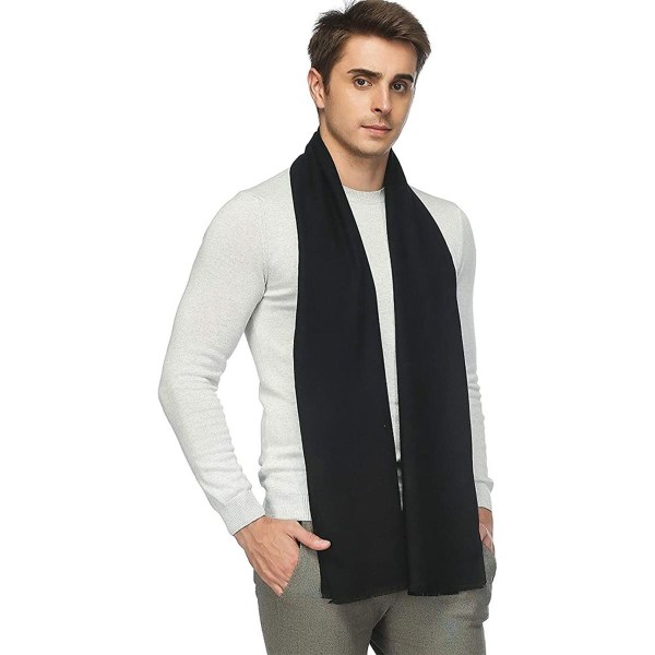 Klassisk varm vinterscarf för män, PoilTreeWing, mjuka fransar, mellangrå