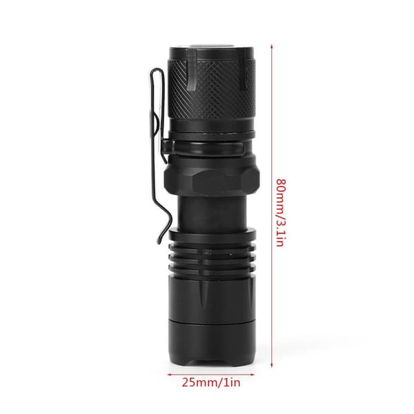 LED Mini Lommelykt Vanntett Dimbar 5 Moduser Lang Rekkevidde KLB