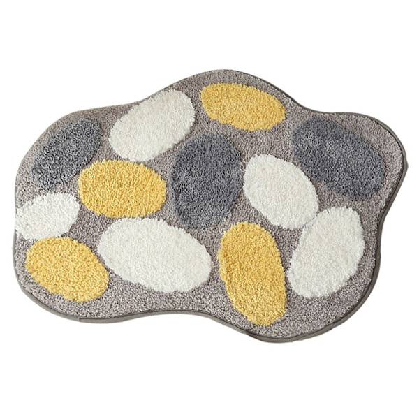 Kullerstenmatta för badrum, dörrmatta, halkfri badrumsmatta, absorberande matta