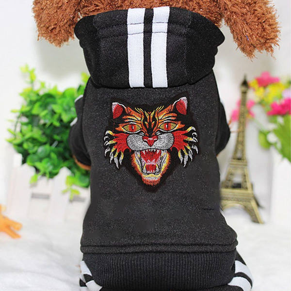 Hundehættetrøje til små hunde Fleece Pullover Vinter Sweat Sort