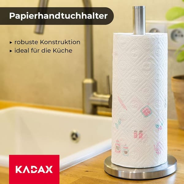 Køkkenrulleholder sort vertikal, rustfrit stål køkkenpapirholder, til