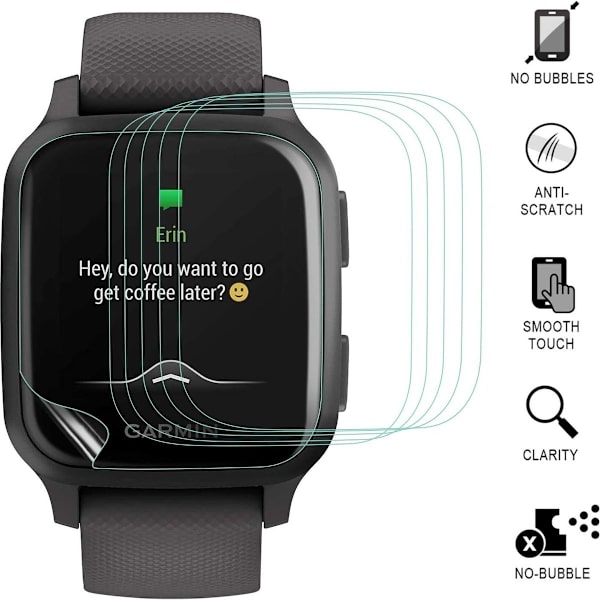 6 kpl näytönsuojia, jotka sopivat Garmin Venu Sq- ja Garmin-laitteisiin