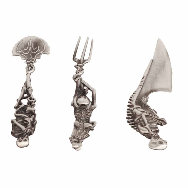 Halloween Skelet Bestik Sæt Metal Gaffel Ske Metal Ske