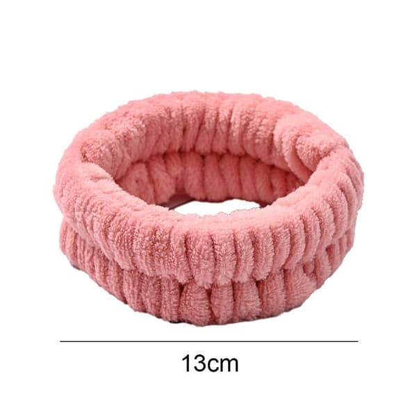 Spa-hovedbånd til kvinder - Mikrofiber-hovedbånd til ansigtsmakeup - Pink