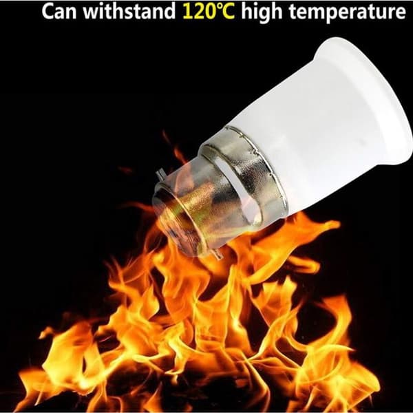 B22 til E27 fatning, LED-adapter, 200 W, varmebestandig, 10 stk.
