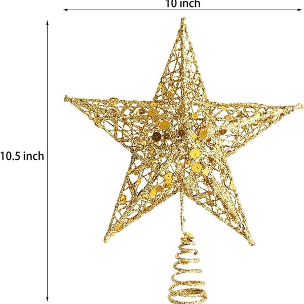 Julgransstjärna spets, glitter, guld KLB
