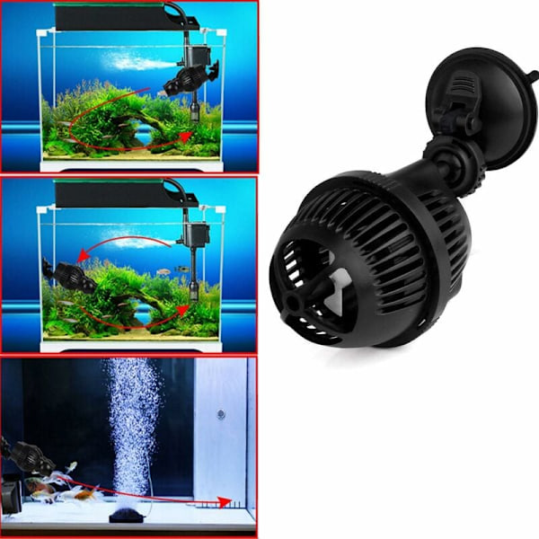 3000L/H Akvarievågmaskin Fisk Tankvågmaskin Färskvattenpump Sug Submersibel Powerhead Pump för Vattencirkulation KLB