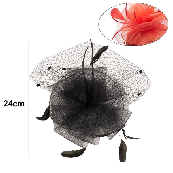 Fascinators Hatut 20-luvulta 50-luvulle Hat Cocktail Tea Party Headpiece Punainen